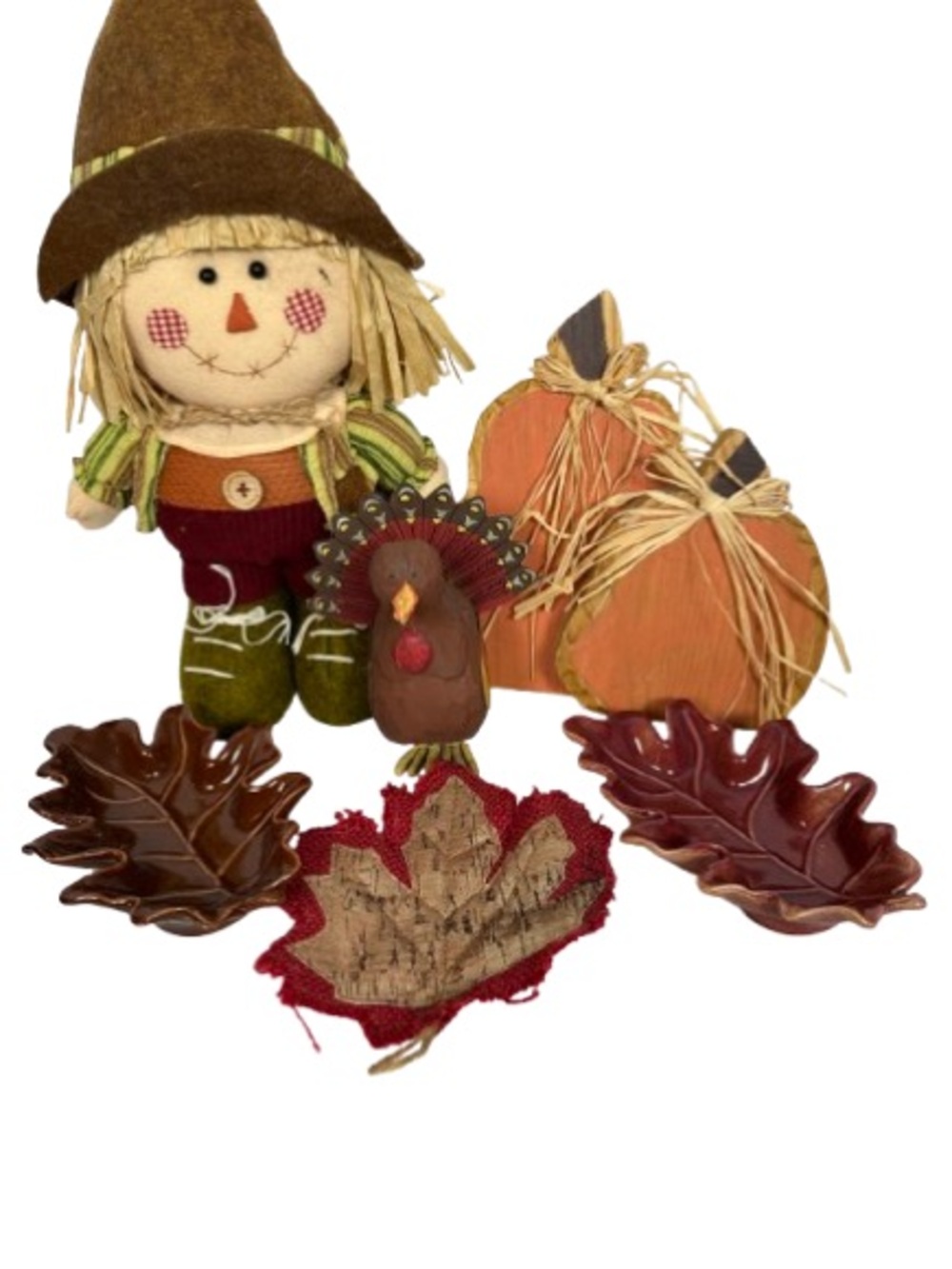 Autumn Harvest Scarecrow & Pumpkin Table Decor